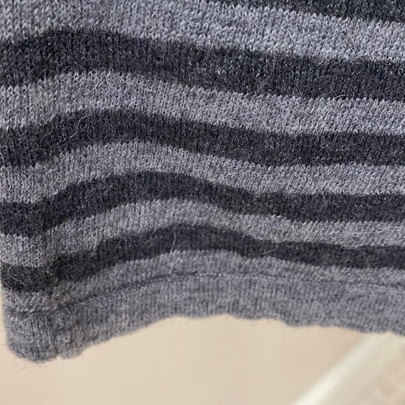 Eileen Fisher Wool/Alpaca Sweater Tunic Womens M Grey stripe Lagenlook longline - Picture 5 of 7